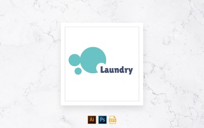 Modelo de logotipo de lavanderia pronto para uso