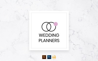 Modelo de logotipo de planejador de casamento pronto para usar