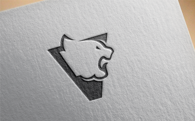 Plantilla de logotipo de tigre letra V