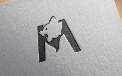 Тигр літера М шаблон логотипу