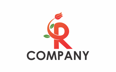 Buchstabe R Blumen Logo Vorlage