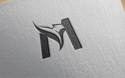 Буква M шаблон логотипа орла