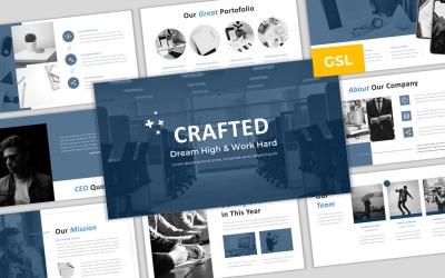 Crafted: plantilla de diapositivas de Google empresarial creativa y elegante