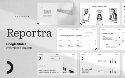 Reportra - Årsrapport Presentationsmall för Google Presentationer