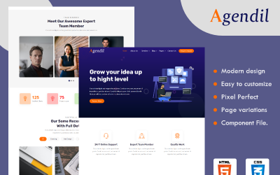 Agendil - HTML-webbplatsmall för företag
