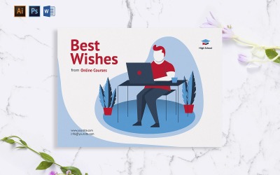 Kreativa online-kurser gratulationskort Mall för företagsidentitet