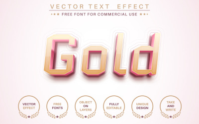 Pink Gold- Editable Text Effect,  Font Style Graphic Illustration