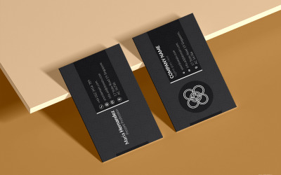 Schwarz Einfache und saubere Visitenkartenlayout Vorlage für die Unternehmensidentität