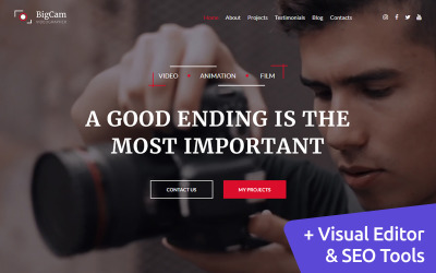 Videógrafo Premium Moto CMS 3 Website Design