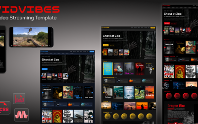VIDVIBES Modello HTML-SASS di streaming video per film e serie