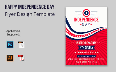 Design de brochura tradicional do Dia da Independência dos EUA Modelo de identidade corporativa