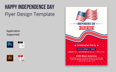 Groet VS Onafhankelijkheidsdag Brochure Huisstijl ontwerpsjabloon