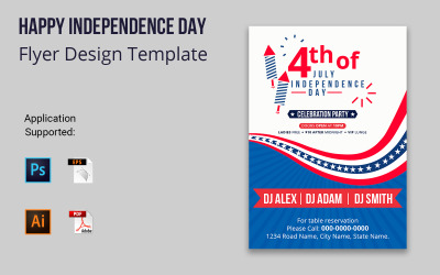 Modèle d&amp;#39;identité d&amp;#39;entreprise Happy USA Independence Day Brochure Design