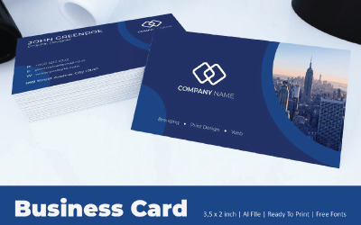 Modelo de identidade corporativa do Blue Circular Business Card