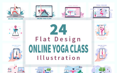 24 Online-Lektionen Yoga und Meditationskurse Illustration
