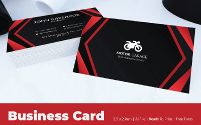Plantilla de identidad corporativa de Auto Garage Business Card