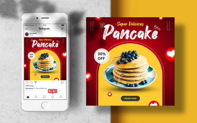 Publication d&amp;#39;Instagram de nourriture culinaire. Bannière de modèle de médias sociaux