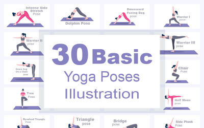 30 Yoga-Posen und Fitnessübungen Abbildung