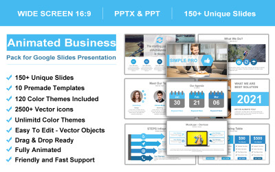 Business Pack animé pour la présentation Google Slides