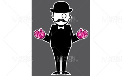 Illustrazione dell&amp;#39;investitore delle mani del diamante