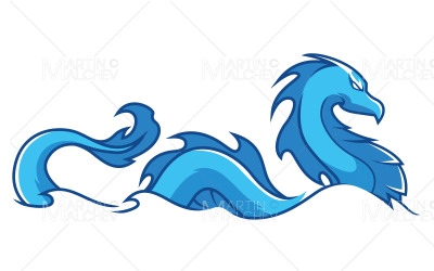 Illustrazione della mascotte del drago dell&amp;#39;acqua