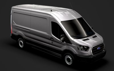 Ford Transit Van 350 L3H2 Leader 2020 3D Модель