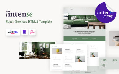 Lintense - Шаблон целевой страницы компании по ремонту дома