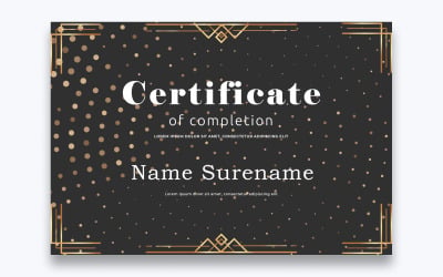 Zdarma stylový certifikát o dokončení šablony