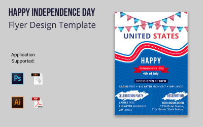 Patriotic USA Independence Day Brochure Design Corporate identity template