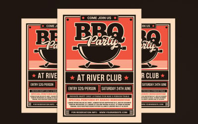 BBQ Party Flyer Szablon tożsamości korporacyjnej