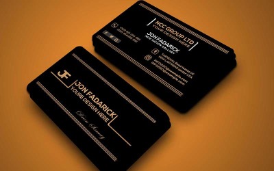 Black Company Business Card so-7 Modelo de identidade corporativa