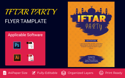 Iftar Party Celebration Poster Vorlage für die Unternehmensidentität