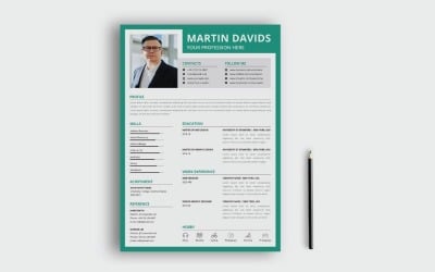 Modèles de CV imprimables de conception de CV / CV David