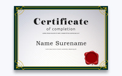 Moderní bezplatný certifikát o dokončení šablony