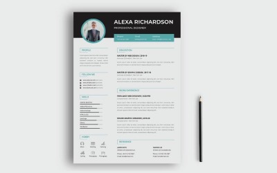 Plantillas de currículum vitae imprimibles de diseño de CV / currículum de Alexa