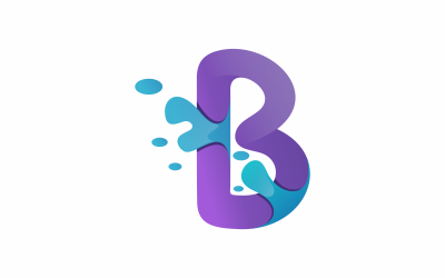 Bokstaven B vatten logotyp mall