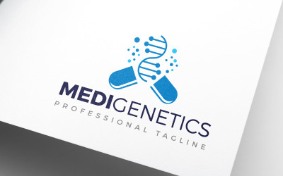 Conception de logo d&amp;#39;ADN de médecine génétique