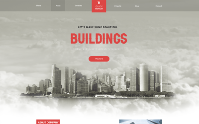 Construction rapide - Modèle PSD Adobe XD de page de destination de construction