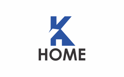 Letra K home Logo Template