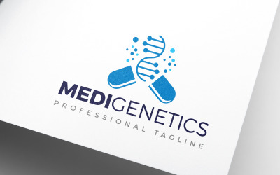Medicina genetica DNA Logo Design