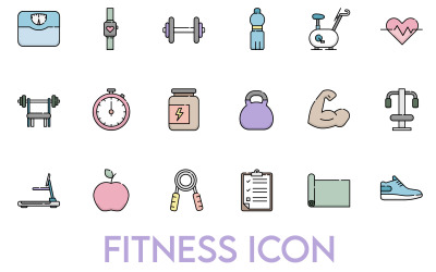 Modèle de jeu d&amp;#39;icônes de remise en forme