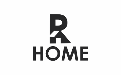 Modèle de logo de maison lettre R