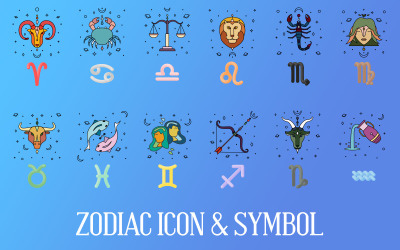 Zodiac Signs Iconset sjabloon