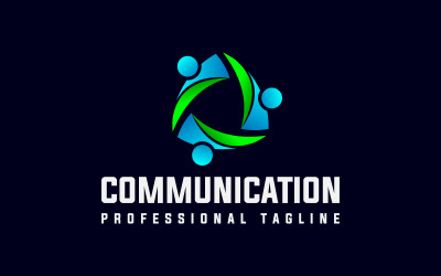 Design astratto del logo del leader della comunicazione sociale