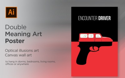 Encounter Driver Double Meaning Poster Design Illustration