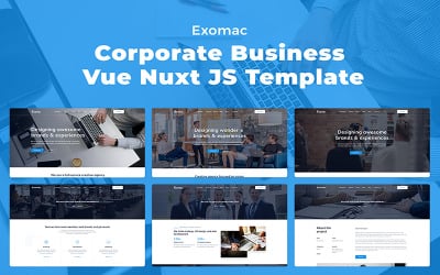Exomac - Modèle de site Web Corporate Business Vue Nuxt JS