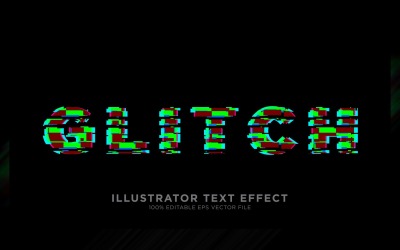 Glitch Illustrator Text Effekt Illustration