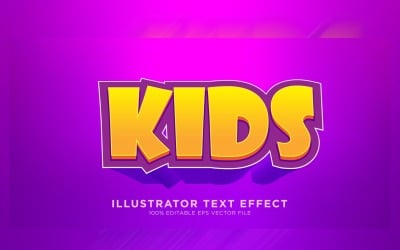 Illustrazione di effetto di testo di Illustrator per bambini