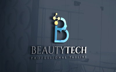 Letra B Design de logotipo de tecnologia de beleza