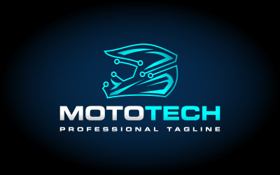 Logo de casque de moto de technologie automobile